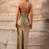 Vestido Stella Longo Dourado VIEUX OFICIAL