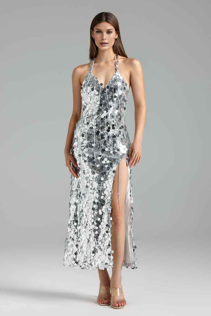Vestido Tanguy Longo Prata