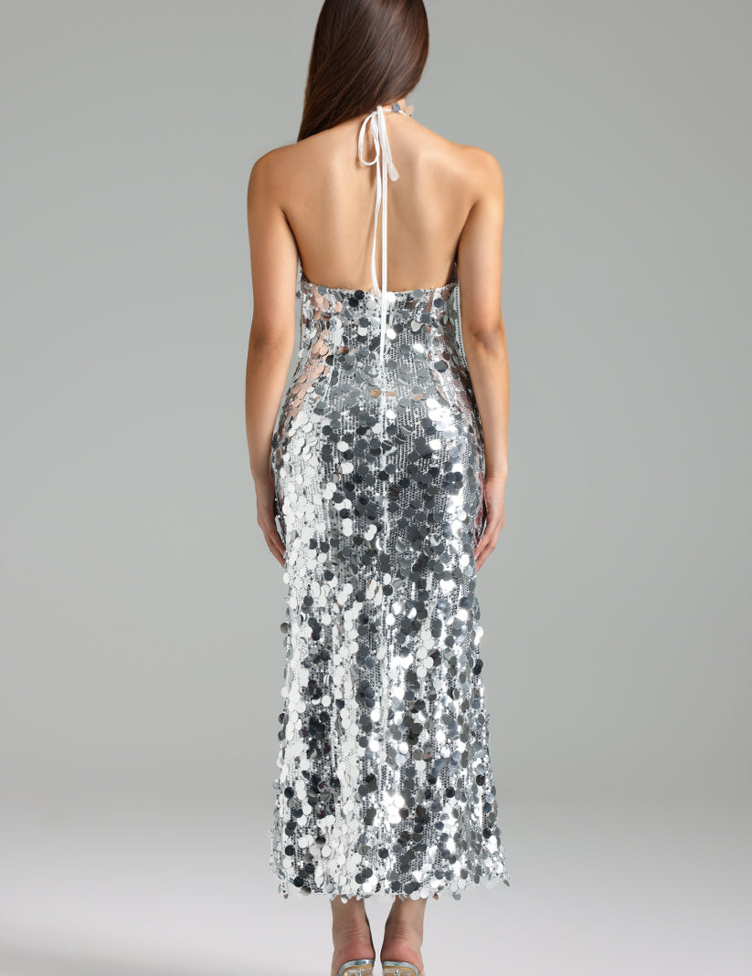Vestido Tanguy Longo Prata VIEUX OFICIAL
