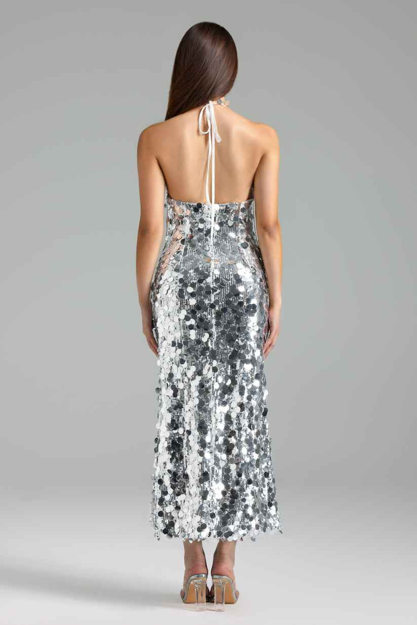 Vestido Tanguy Longo Prata