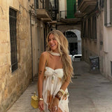 Vestido de Festa Curto de Chiffon Drapeado Tomara que Caia com Detalhe de Estrela de Cristal – Céleste VIEUX OFICIAL