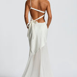 Vestido de Festa Longo Assimétrico de Um Ombro Só com Saia de Chiffon – Dualité VIEUX OFICIAL