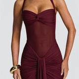 Vestido de Festa Longo Drapeado com Tule Ilusion – Vesper VIEUX OFICIAL