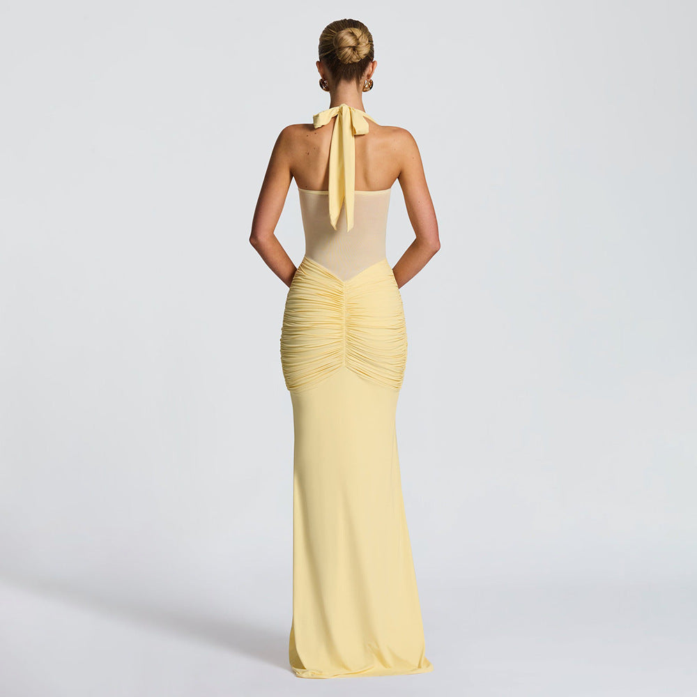 Vestido de Festa Longo Drapeado com Tule Ilusion – Vesper VIEUX OFICIAL