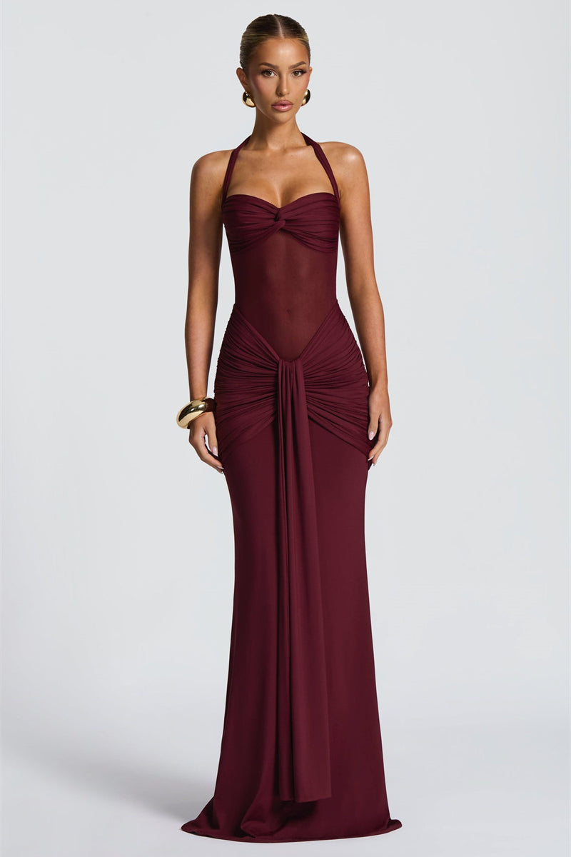 Vestido de Festa Longo Drapeado com Tule Ilusion – Vesper VIEUX OFICIAL