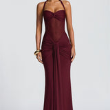 Vestido de Festa Longo Drapeado com Tule Ilusion – Vesper VIEUX OFICIAL