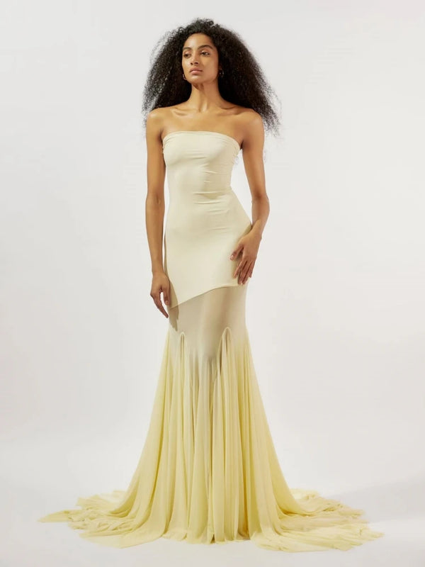 Vestido de Festa Longo Sereia Tomara que Caia Escultural com Saia Fluida – Calypso VIEUX OFICIAL