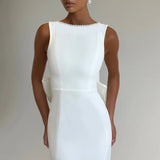 Vestido de Festa Longo Sereia com Laço e Pérolas – Étoile VIEUX OFICIAL