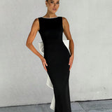 Vestido de Festa Longo Sereia com Laço e Pérolas – Étoile VIEUX OFICIAL