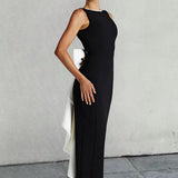 Vestido de Festa Longo Sereia com Laço e Pérolas – Étoile VIEUX OFICIAL