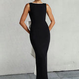 Vestido de Festa Longo Sereia com Laço e Pérolas – Étoile VIEUX OFICIAL