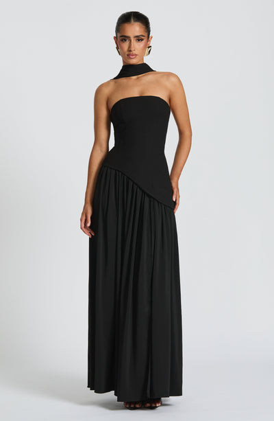Vestido de Festa Longo Tomara que Caia com Corpete Estruturado e Saia Assimétrica Plissada – Atelier VIEUX OFICIAL 