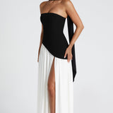 Vestido de Festa Longo Tomara que Caia com Corpete Estruturado e Saia Assimétrica Plissada – Atelier VIEUX OFICIAL 