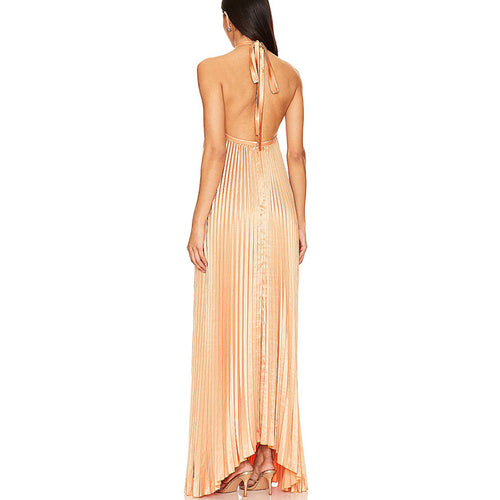 Vestido de Festa Longo com Franjas de Lurex e Recortes Laterais – Flambé