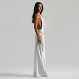 Vestido de Festa Longo de Cetim com Decote Degagê Costas Nuas – Monroe VIEUX OFICIAL