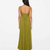 Vestido de Festa Longo de Chiffon com Busto Drapeado e Recorte Frontal – Sylvie VIEUX OFICIAL
