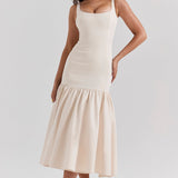 Vestido de Festa Midi Estruturado com Corpete Justo e Saia Balonê Escultural – Rouge VIEUX OFICIAL