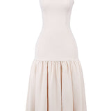 Vestido de Festa Midi Estruturado com Corpete Justo e Saia Balonê Escultural – Rouge VIEUX OFICIAL