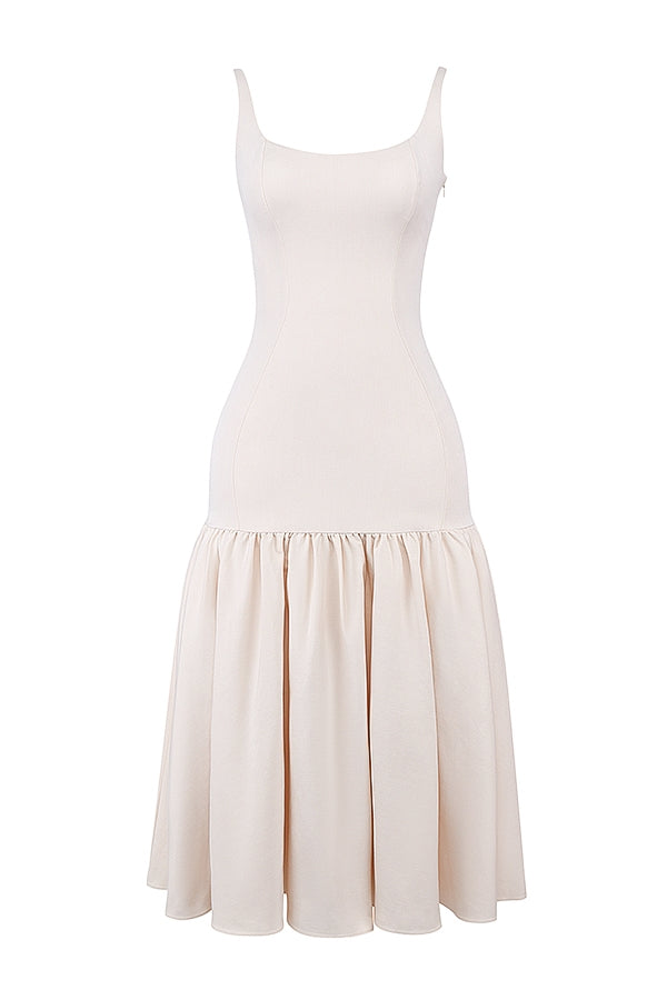 Vestido de Festa Midi Estruturado com Corpete Justo e Saia Balonê Escultural – Rouge VIEUX OFICIAL