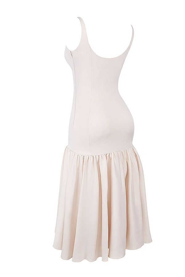 Vestido de Festa Midi Estruturado com Corpete Justo e Saia Balonê Escultural – Rouge VIEUX OFICIAL