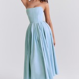 Vestido de Festa Midi Tomara que Caia com Corpete Estruturado e Saia Godê – Fiancée VIEUX OFICIAL