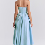 Vestido de Festa Midi Tomara que Caia com Corpete Estruturado e Saia Godê – Fiancée VIEUX OFICIAL