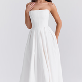 Vestido de Festa Midi Tomara que Caia com Corpete Estruturado e Saia Godê – Fiancée VIEUX OFICIAL
