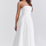 Vestido de Festa Midi Tomara que Caia com Corpete Estruturado e Saia Godê – Fiancée VIEUX OFICIAL