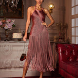 Vestido de Festa Midi de Franjas Luxo – Fitzgerald VIEUX OFICIAL