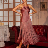 Vestido de Festa Midi de Franjas Luxo – Fitzgerald VIEUX OFICIAL