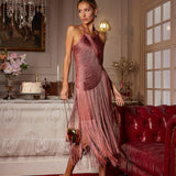 Vestido de Festa Midi de Franjas Luxo – Fitzgerald VIEUX OFICIAL