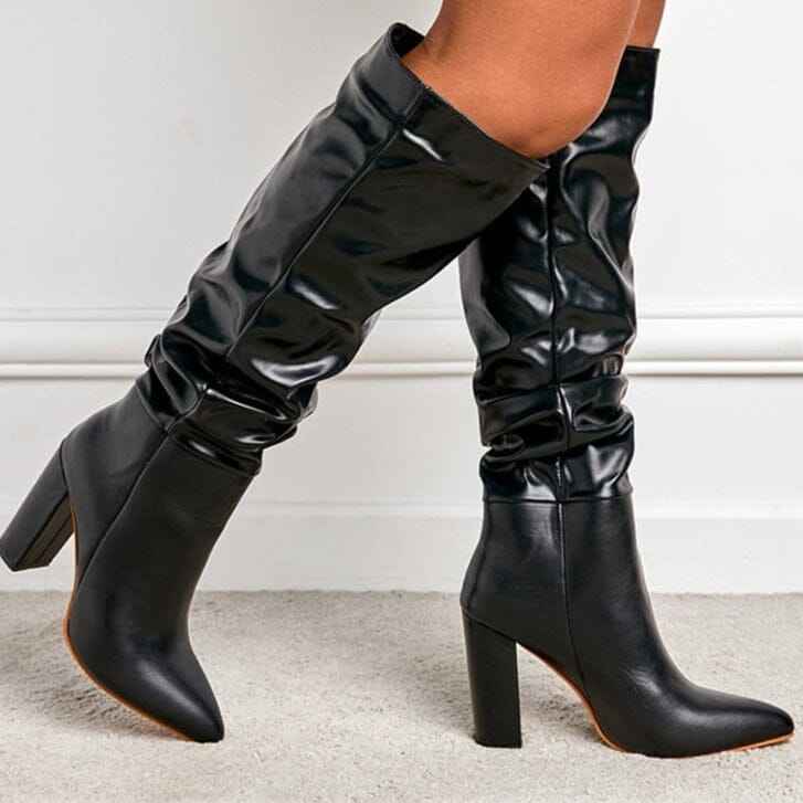 Bota slouchy com salto grosso em bloco Althea VIEUX OFICIAL