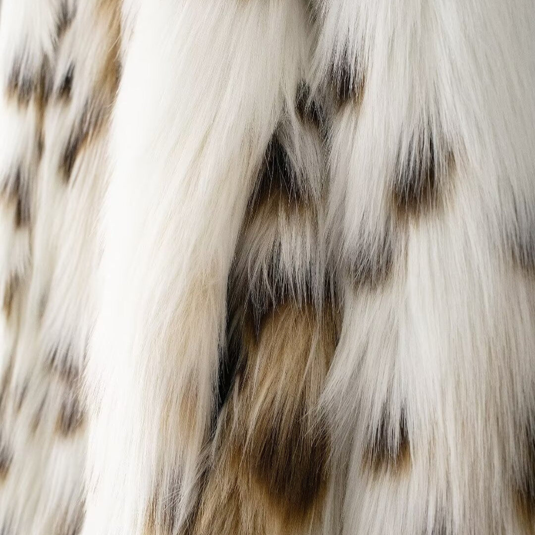 Casaco curto de pelo sintético estampa onça Tundra VIEUX OFICIAL