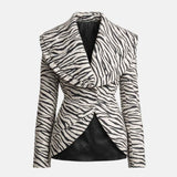 Blazer Feminino Alfaiataria Estruturado Animal Print Zebra Célian - packshot