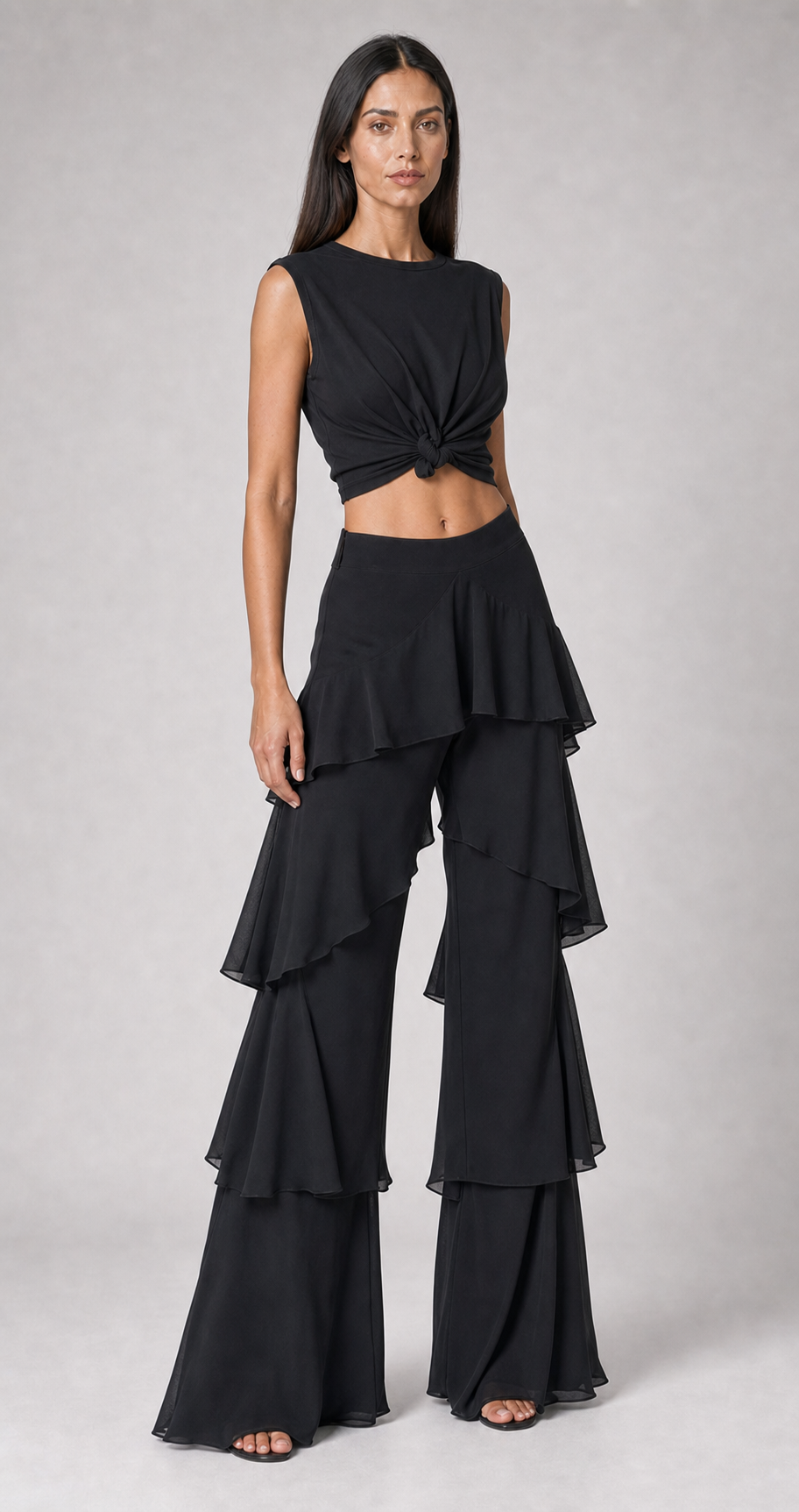 Conjunto feminino Garance preto - editorial aproximado