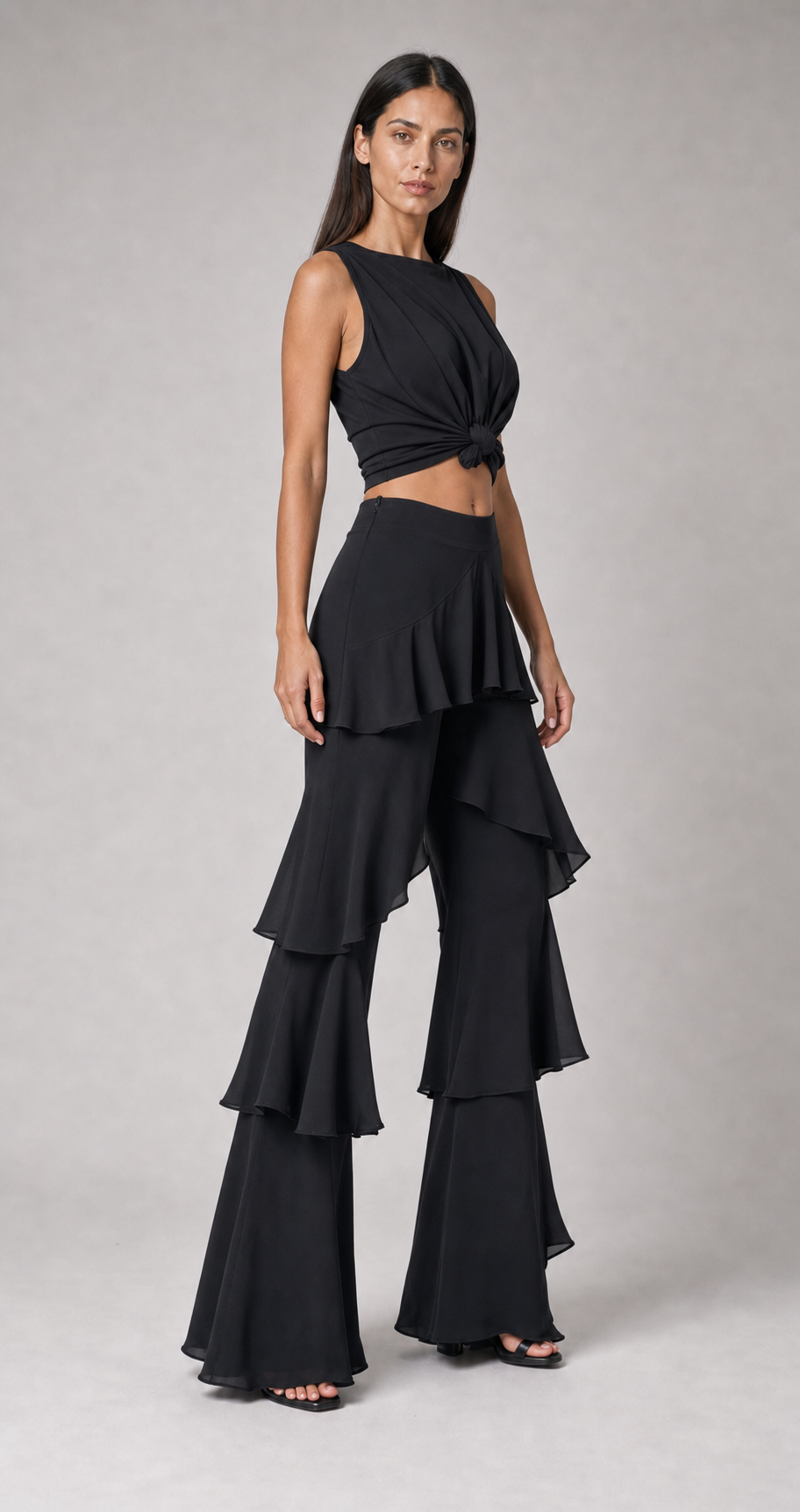 Conjunto feminino Garance preto - vista três quartos