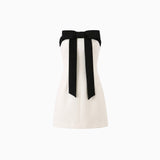 Vestido curto Héloïse off-white e preto - produto