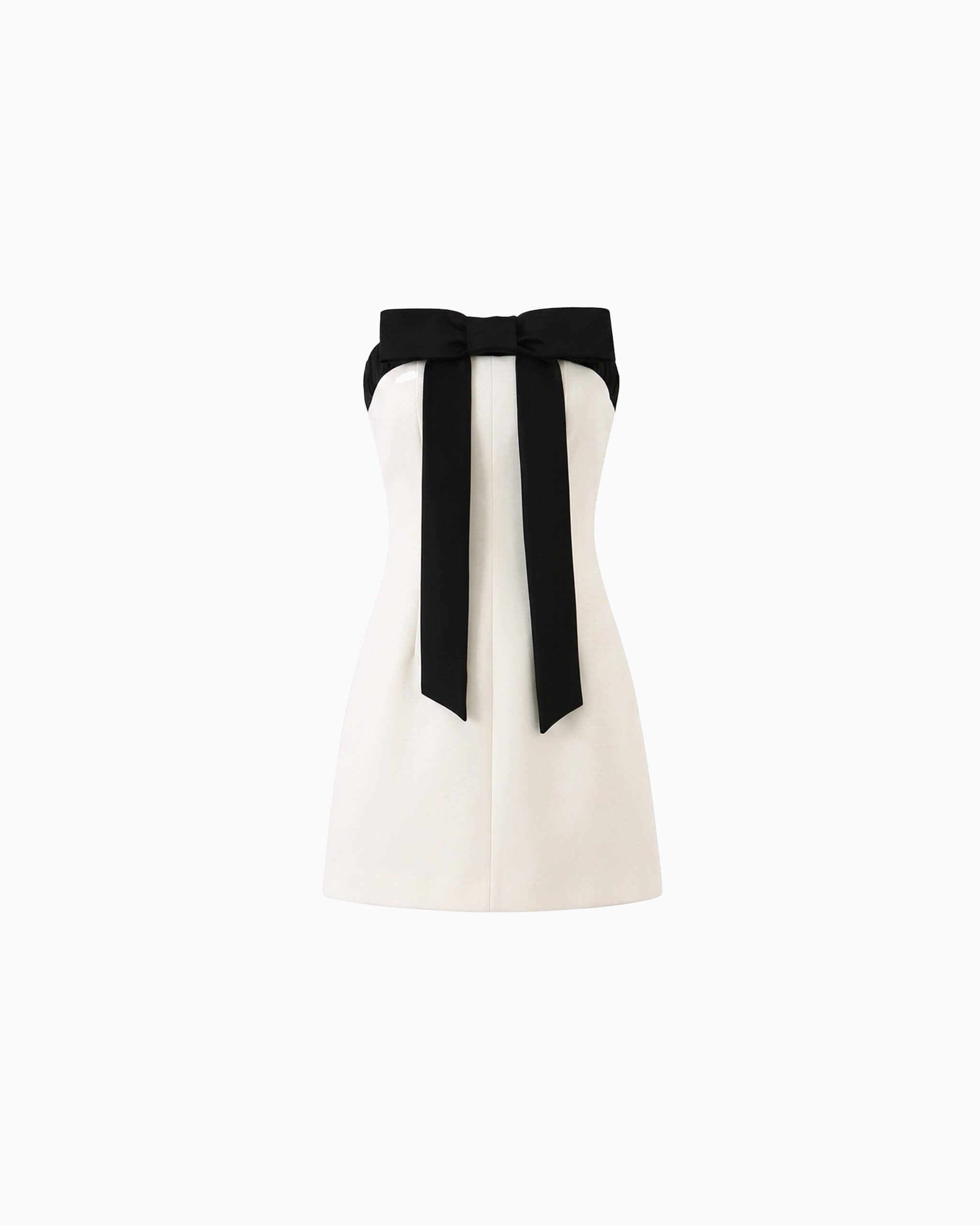 Vestido curto Héloïse off-white e preto - produto