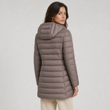 Jaqueta Puffer Pafett taupe – vista traseira