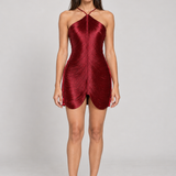 Vestido Perrot vinho com franjas metálicas — modelo Primavera VIEUX — estúdio — foto 13