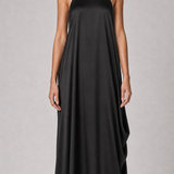 Vestido longo frente única Quitterie preto - frente