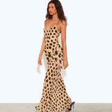 Vestido Longo Animal Print com Decote V e Franzido Ajustável – Aliénor
