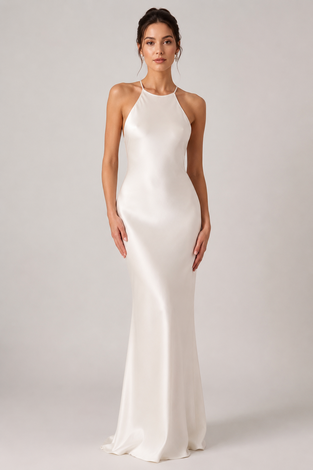 Vestido longo de festa acetinado com costas nuas Aveline VIEUX OFICIAL – imagem 2