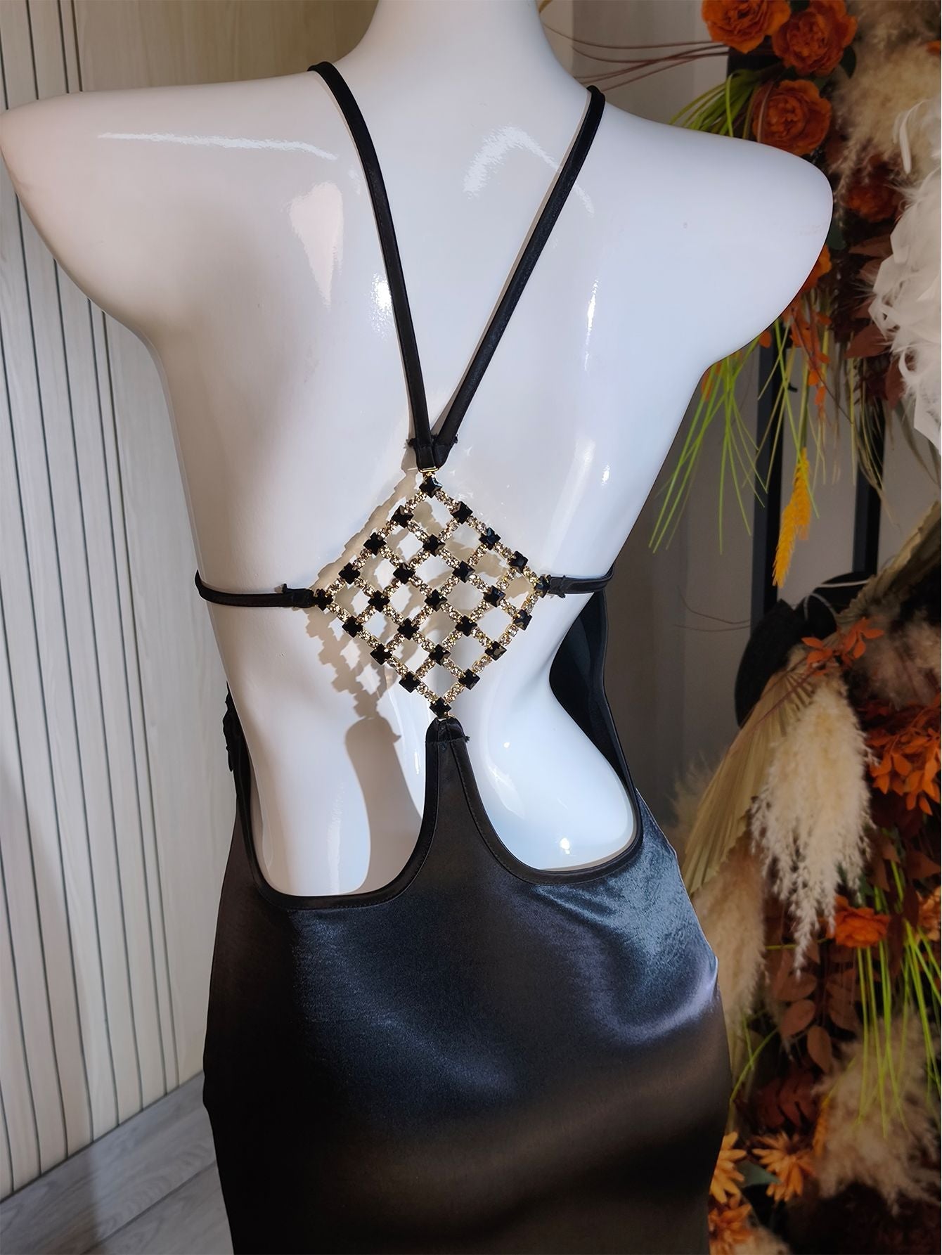 Vestido longo de festa acetinado com costas nuas Aveline VIEUX OFICIAL – imagem 24