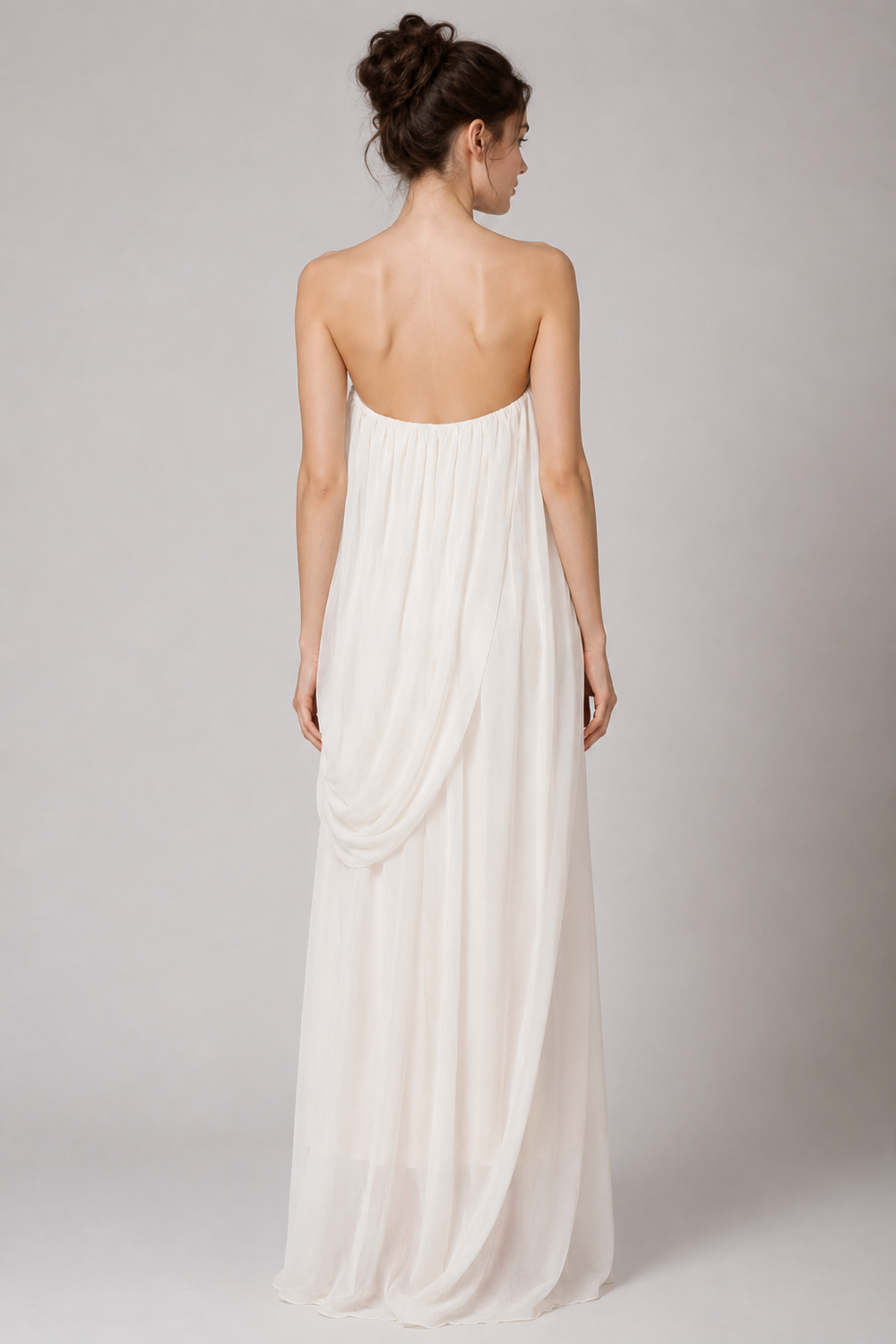 Vestido plissado longo tomara que caia Élodie VIEUX