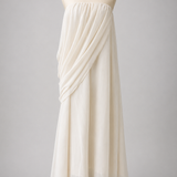 Detalhe vestido longo plissado Élodie VIEUX