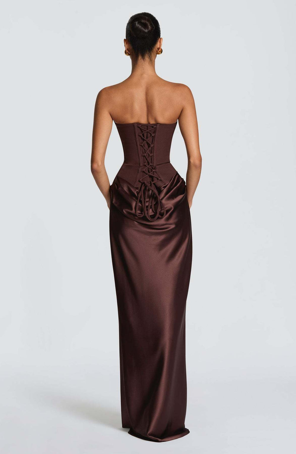 Costas vestido longo acetinado Margaux VIEUX