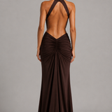 Vestido longo gola alta preto Noémie VIEUX