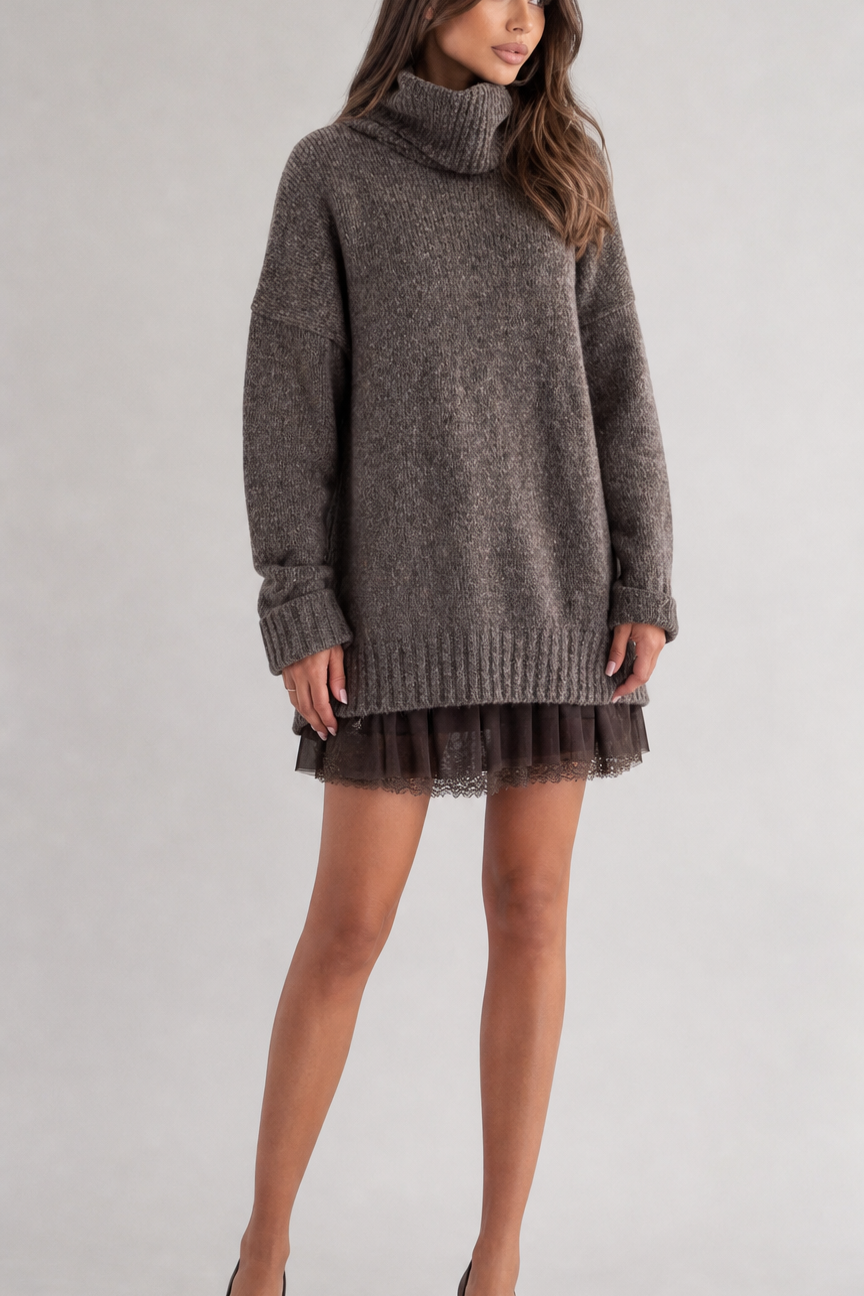Conjunto feminino Suéter e Vestido com Renda – Apolline | VIEUX imagem 2