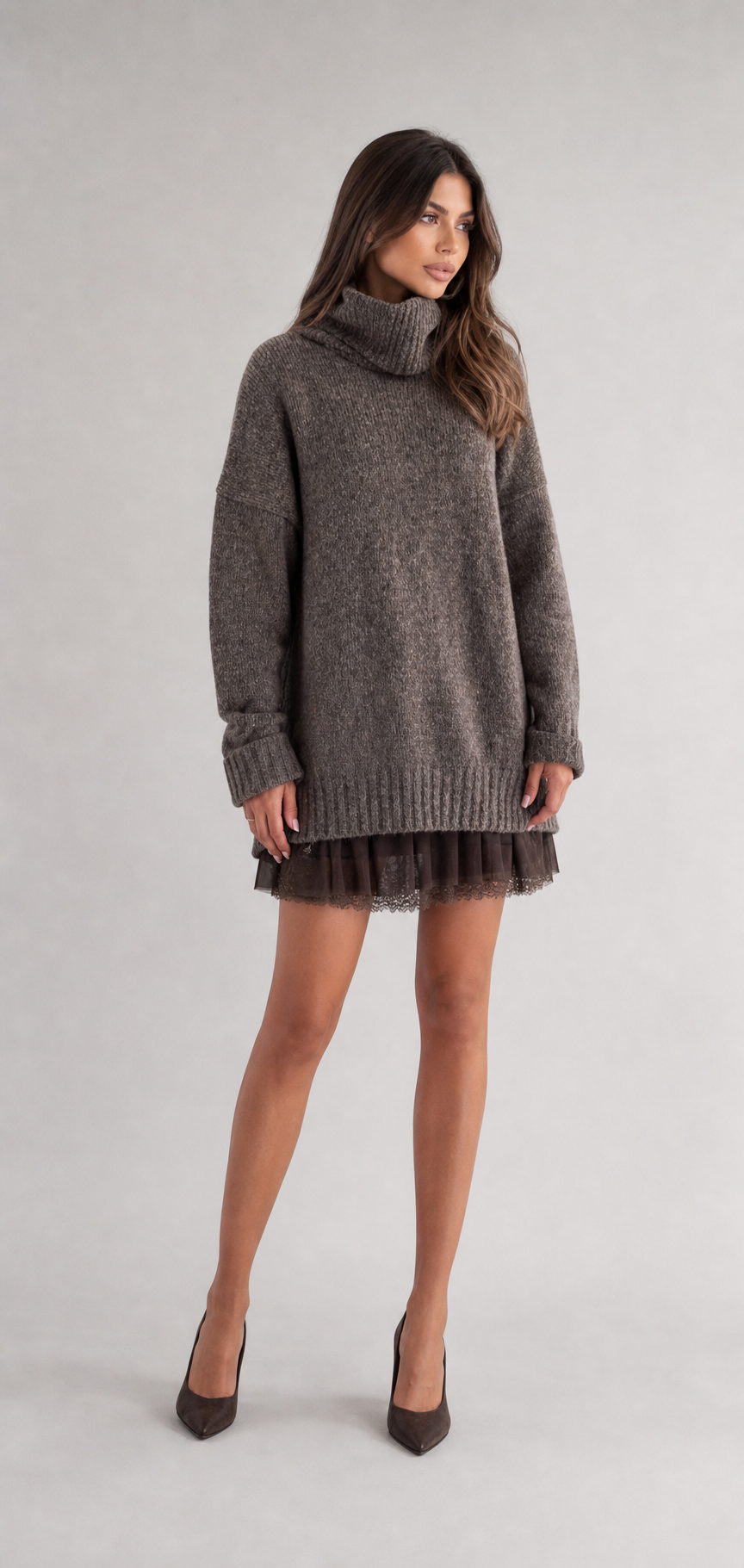Conjunto feminino Suéter e Vestido com Renda – Apolline | VIEUX imagem 2